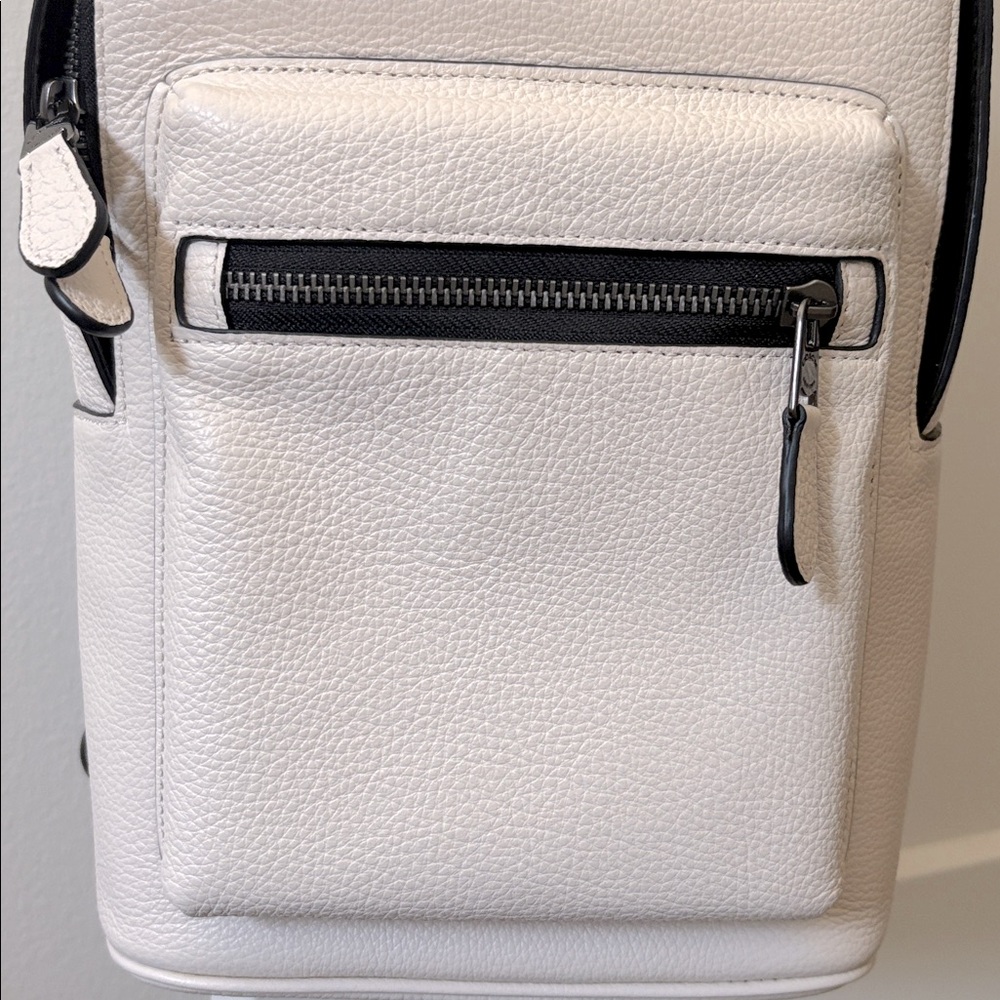 NWT [Coach] Zip-Close West Pack Medium Pebbeled Leather Designer Unisex Backpack - Picture 6 of 14